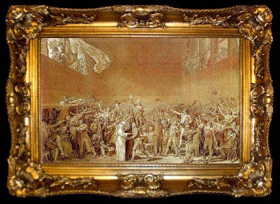 framed  David, Jacques-Louis The Oath of the Tennis Court, ta009-2
